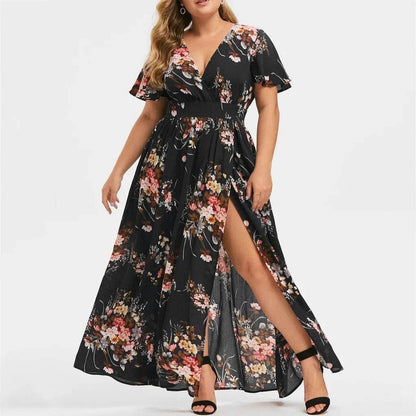 2023 Women's Summer Dress - Printed Side Slit, Trendy Style - Buy Center