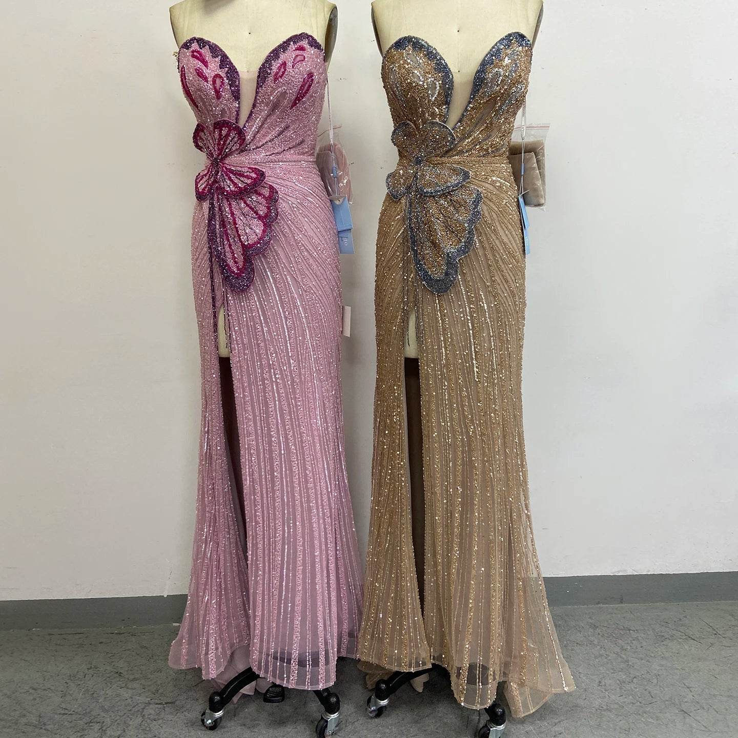 Sharon Said Pink Mermaid Evening Gown - Elegant Beaded Prom Dress - Buy Center