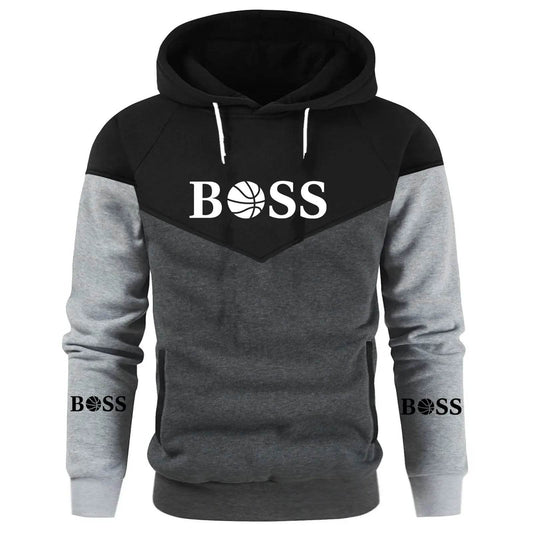 Men's Patchwork Hoodie - Fleece Thermal Sportswear for Fall Winter - Buy Center