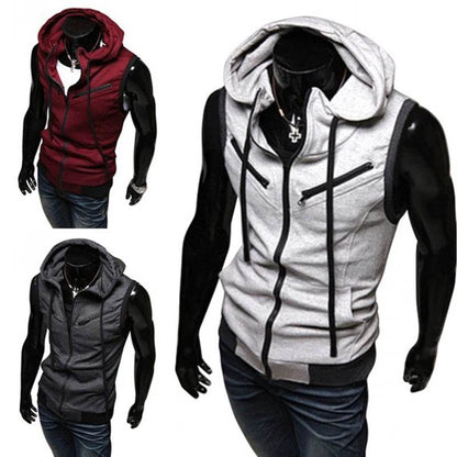 2023 Men's Hooded Sleeveless Cardigan Vest - Plus Size S-4XL Streetwear - Buy Center
