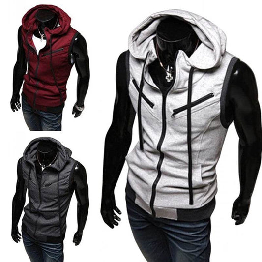 2023 Men's Hooded Sleeveless Cardigan Vest - Plus Size S-4XL Streetwear - Buy Center