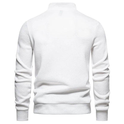 White Turtleneck Button Down Sweater for Men Autumn Winter Long Sleeve Knit Sweater Mens Casual Soft Lightweight Bottoming Shirt - Buy Center