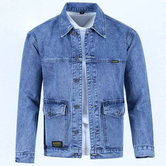 Trendy Men's Denim Jacket - Loose Fit, Vintage Style for Autumn - Buy Center