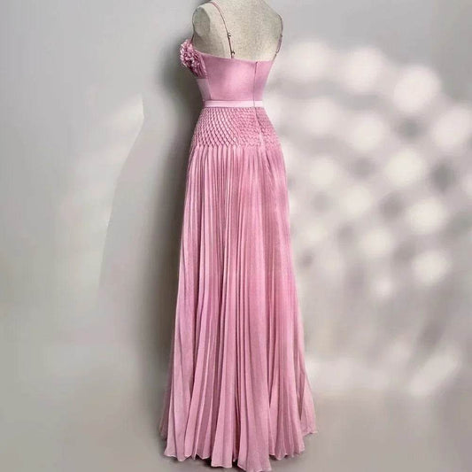 HVVLF Pink Chiffon Floral Evening Gown - Formal Prom Dresses - Buy Center