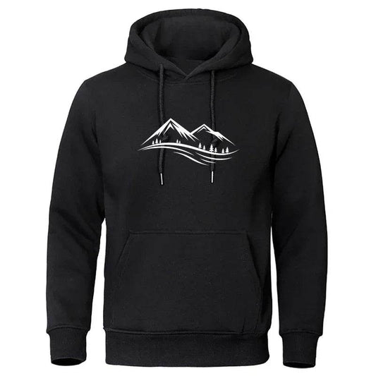 Casual Men's Mountain Printed Hoodies - Spring Autumn Long Sleeve - Buy Center