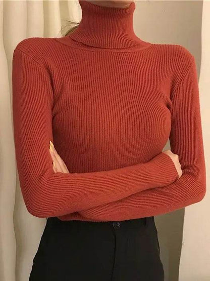 Women's Fall Turtleneck Sweater - Soft Cashmere Knit Pullover - Buy Center