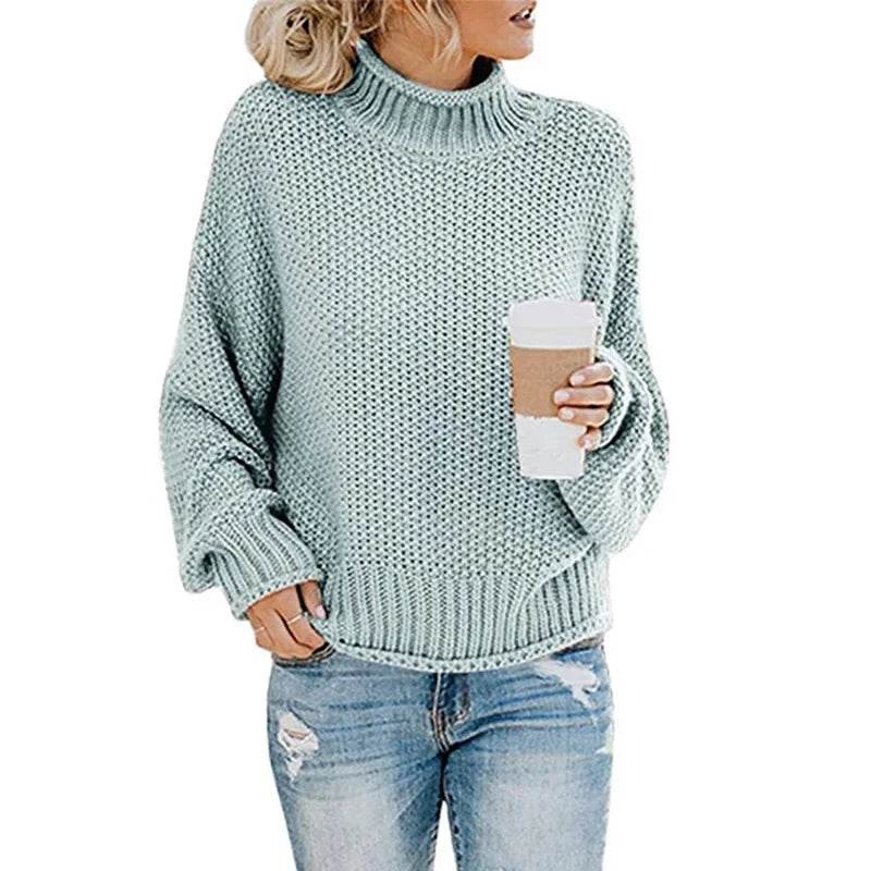 2023 Women's Long-Sleeved Turtleneck Sweater - Plus Size Pullover Top - Buy Center