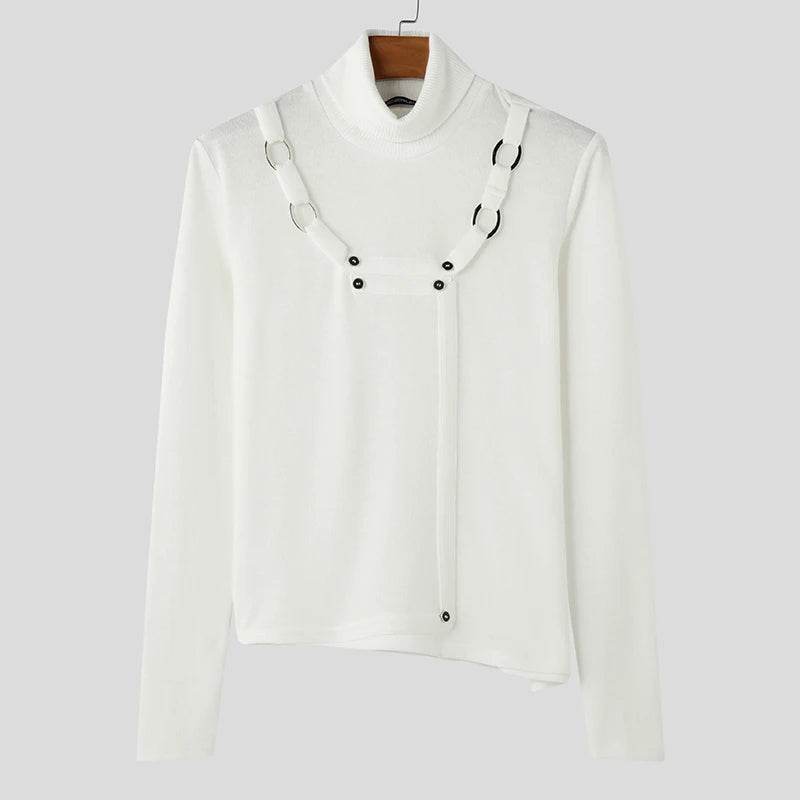 INCERUN 2024 Casual High Neck Sweater - Men's Solid Long Sleeves - Buy Center