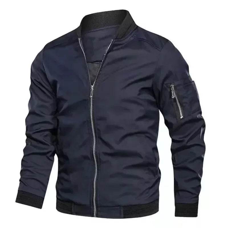Men's Casual Windproof Jacket - Autumn Baseball Coat with Zipper Closure - Buy Center