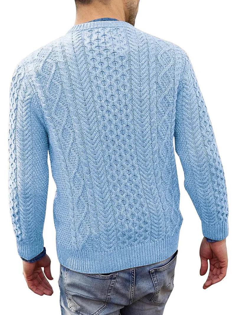 Pink Sweater Men's 2024 Autumn Winter New Pure Color Pullover Knitted Sweater Menwear Fashion Large Size Male Clothing - Buy Center