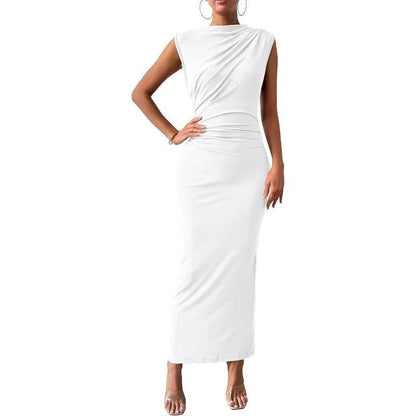 MODX Plus Size Elegant Ruched Bodycon Dress - Sleeveless & Stretchy - Buy Center
