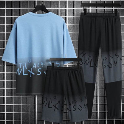 Men's Summer Fitness Sports Suit - Breathable Short Sleeve Set - Buy Center