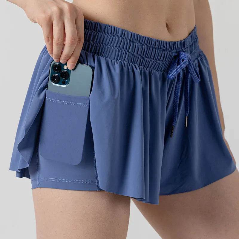 INLUMINE Women's 2-in-1 Flowing Sports Shorts - Butterfly Design - Buy Center