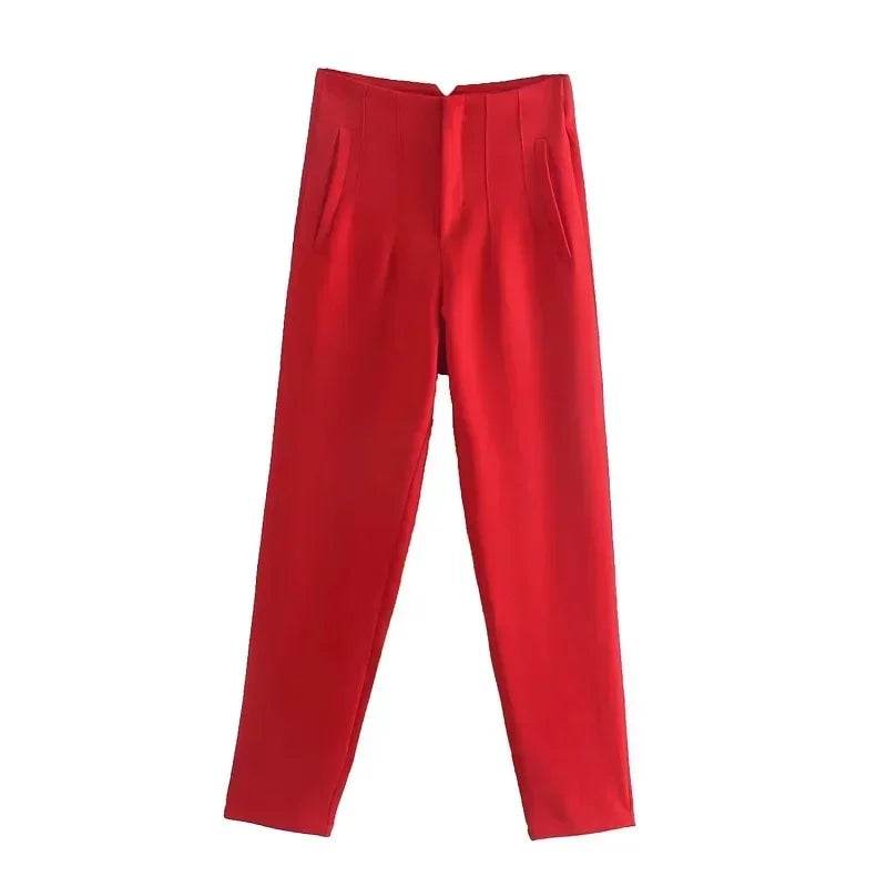 TRAF High Waist Women's Trousers - Office Wear & Casual Style - Buy Center