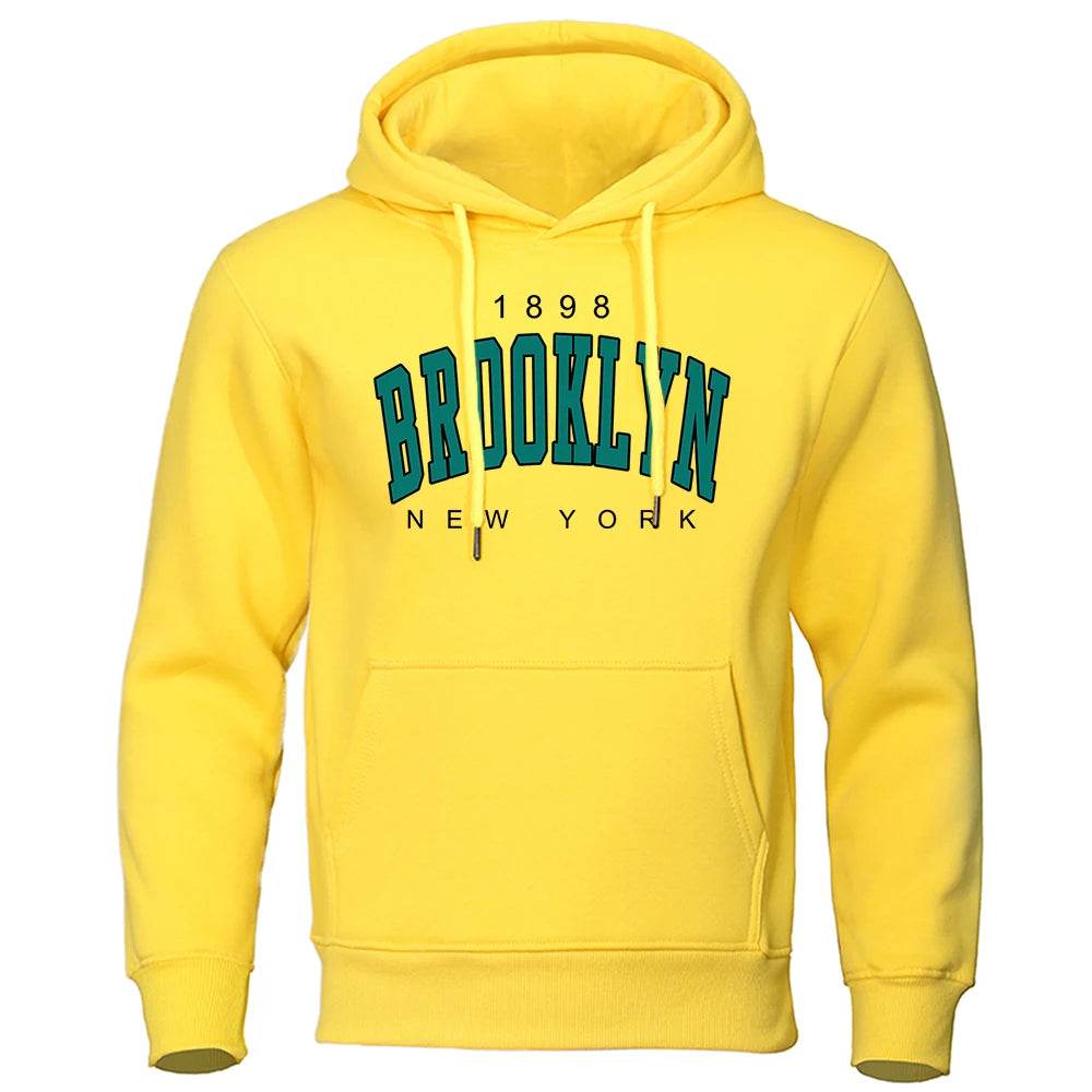 Brooklyn 1898 Oversized Men's Hoody - Casual Crewneck Fashion Sweatshirt - Buy Center