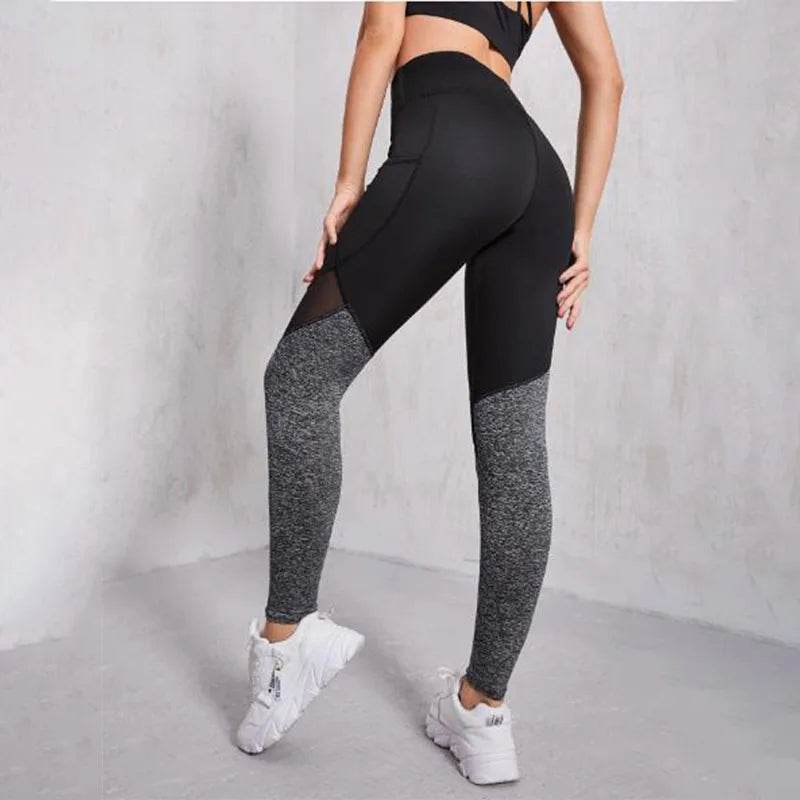 MODX Women's High Waist Mesh Spliced Leggings - Gym & Fashion Tights - Buy Center