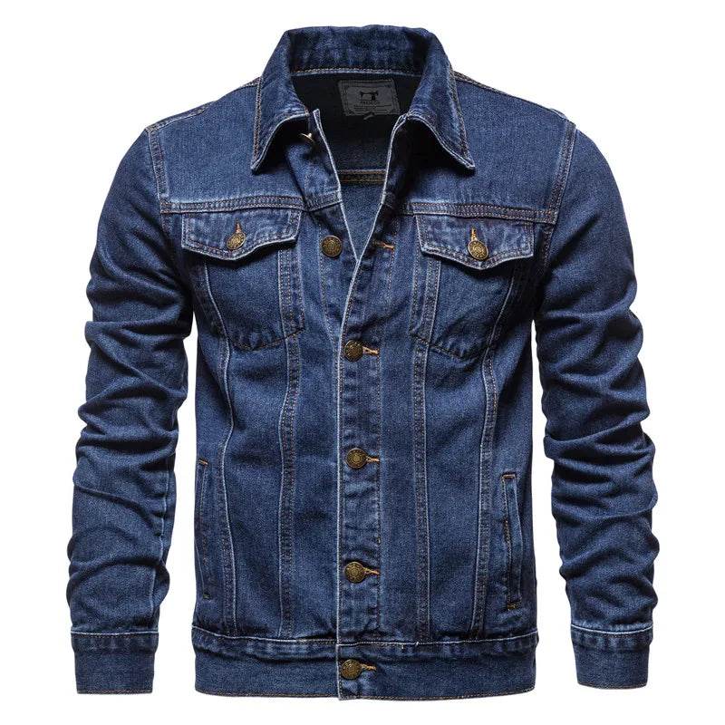 2024 Autumn Men Denim Jackets - Casual Motorcycle Style, Slim Fit - Buy Center