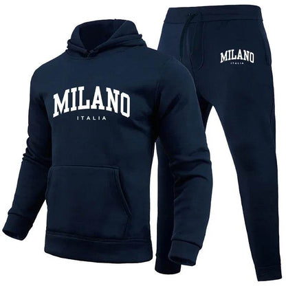 Milano Print Men's Luxury Hoodie Set - Casual Jogging Tracksuit - Buy Center