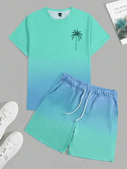 Hawaiian Style Men's T-Shirt & Beach Pants Set - Casual Summer Outfit - Buy Center