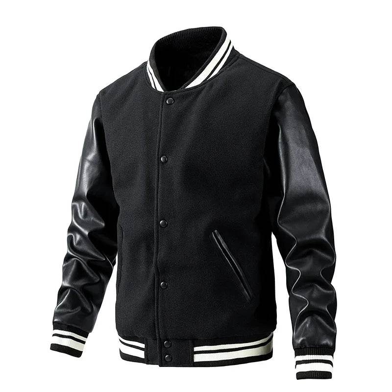 Men's Casual Solid Color Baseball Jacket - Autumn & Winter Fashion - Buy Center