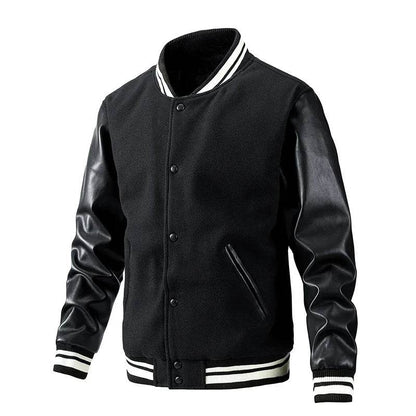 Men's Casual Solid Color Baseball Jacket - Autumn & Winter Fashion - Buy Center