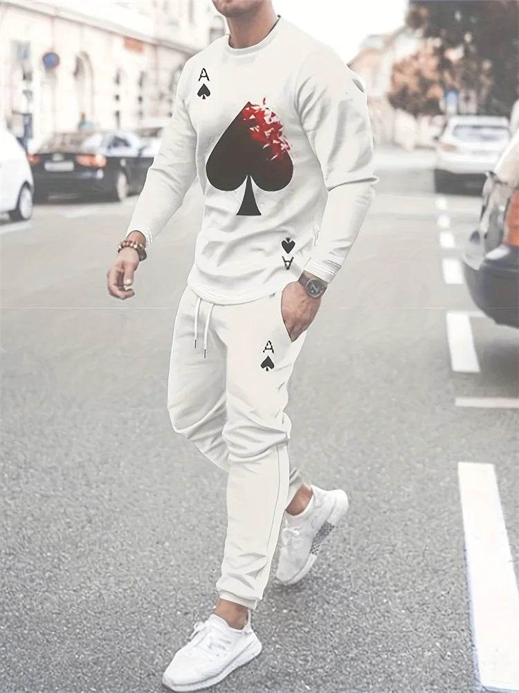 Urban Street Fashion Men's 2pcs Casual Suit - 3D Printed Smile Shirt - Buy Center