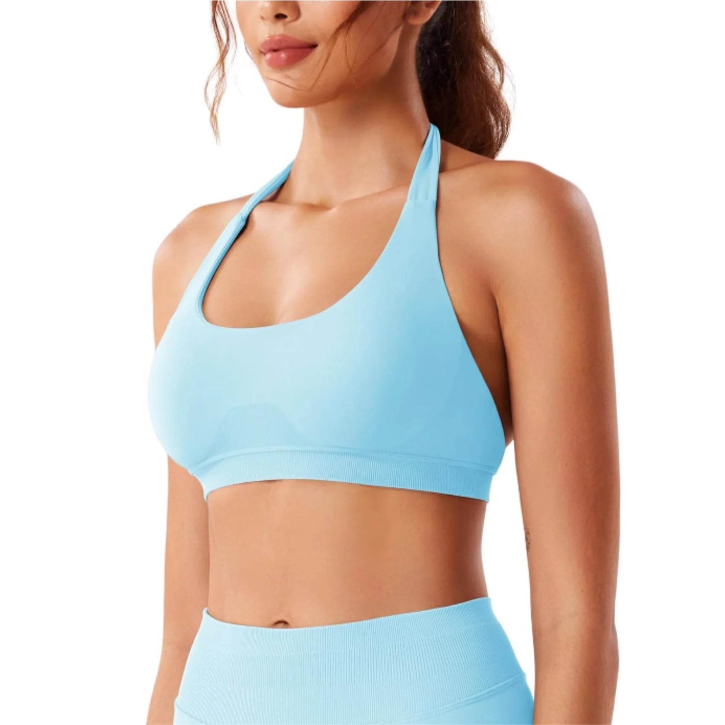 Women’s Summer Fitness Set - High Waist Yoga Shorts & Backless Bra - Buy Center