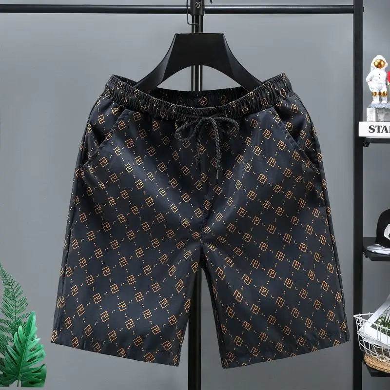 Men's Summer Ice Silk Shorts - Trendy Casual Beach Knee-Length Pants - Buy Center