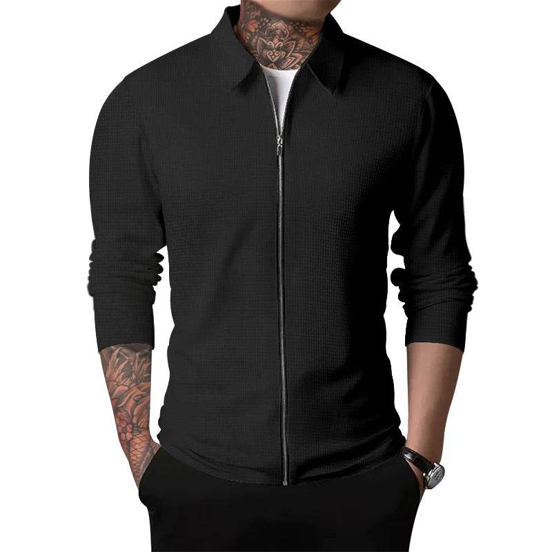 2024 Men's Casual Jackets - Spring & Autumn Zippered Polo Neck Style - Buy Center