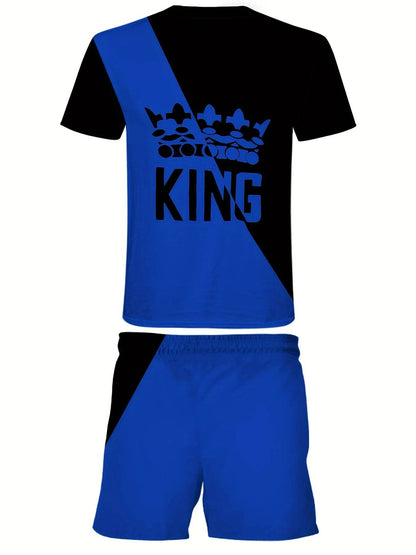 2025 Men's Casual 3D Printed Suit - Black and Blue Outdoor Fashion - Buy Center