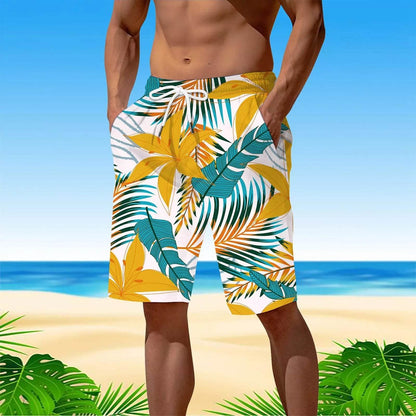 Men's Palm Tree Gradient Fashion Shorts - Quick Dry Summer Swim Trunks - Buy Center