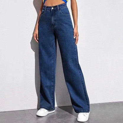 Bree ZEB High Waist Denim Jeans for Women - Casual Loose Fit Trousers - Buy Center