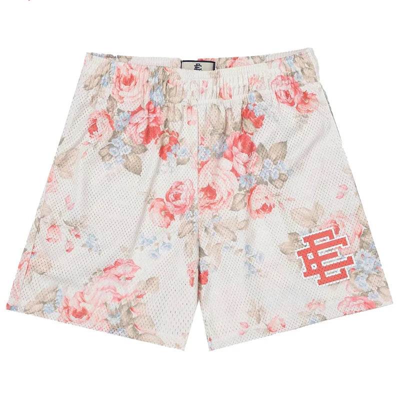 Eric Emanuel Men's Floral Printed Mesh Shorts - 2025 Summer Gym Style - Buy Center