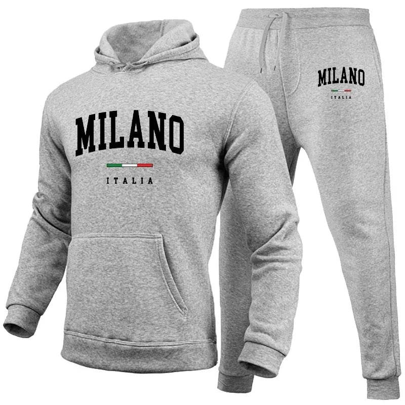 Milano Print Men's Luxury Hoodie Set - Casual Jogging Tracksuit - Buy Center