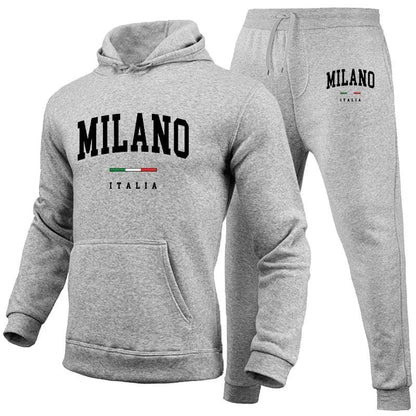 Milano Print Men's Luxury Hoodie Set - Casual Jogging Tracksuit - Buy Center