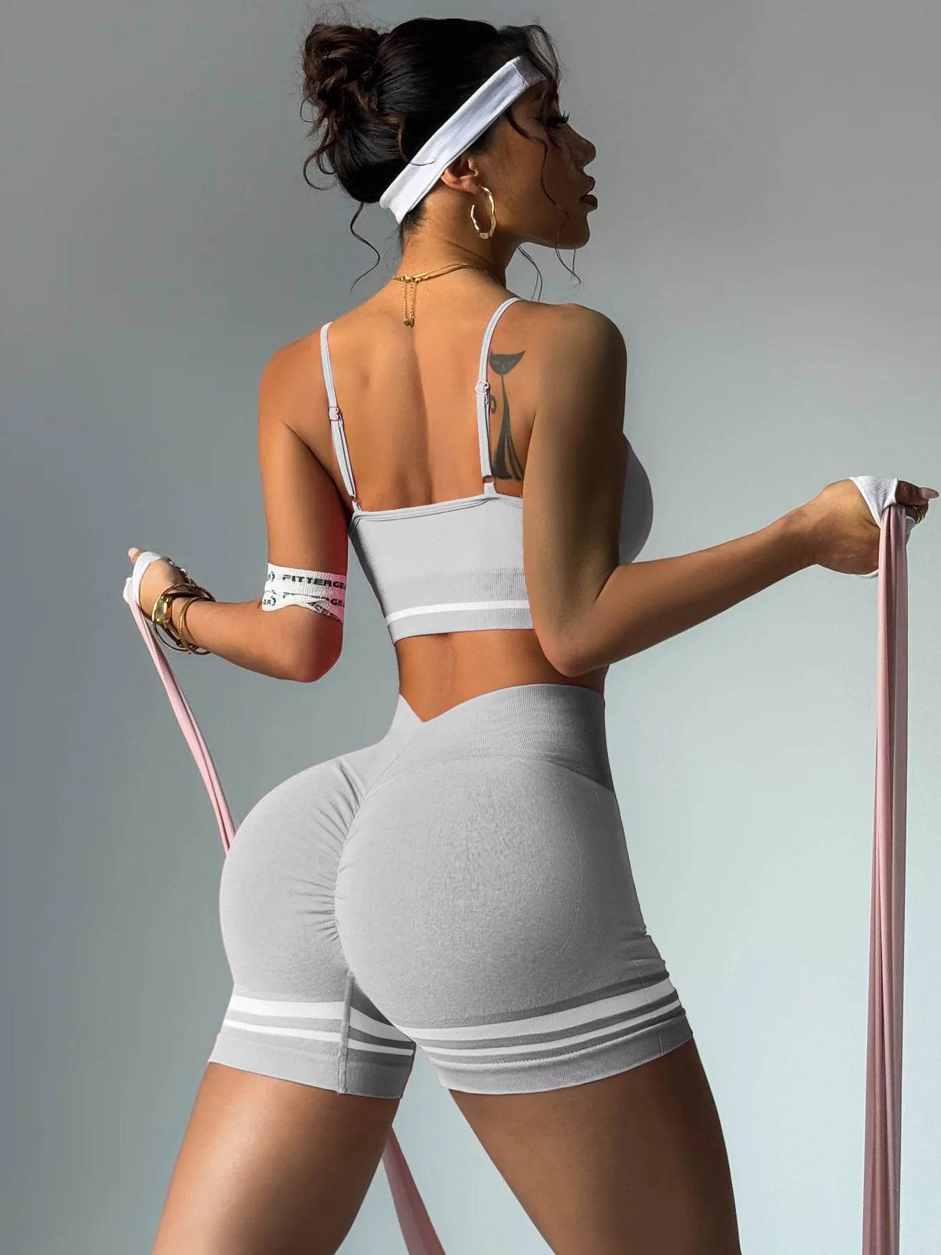 Women’s Outdoor Sports Set - V Back Bra and Shorts for Yoga - Buy Center