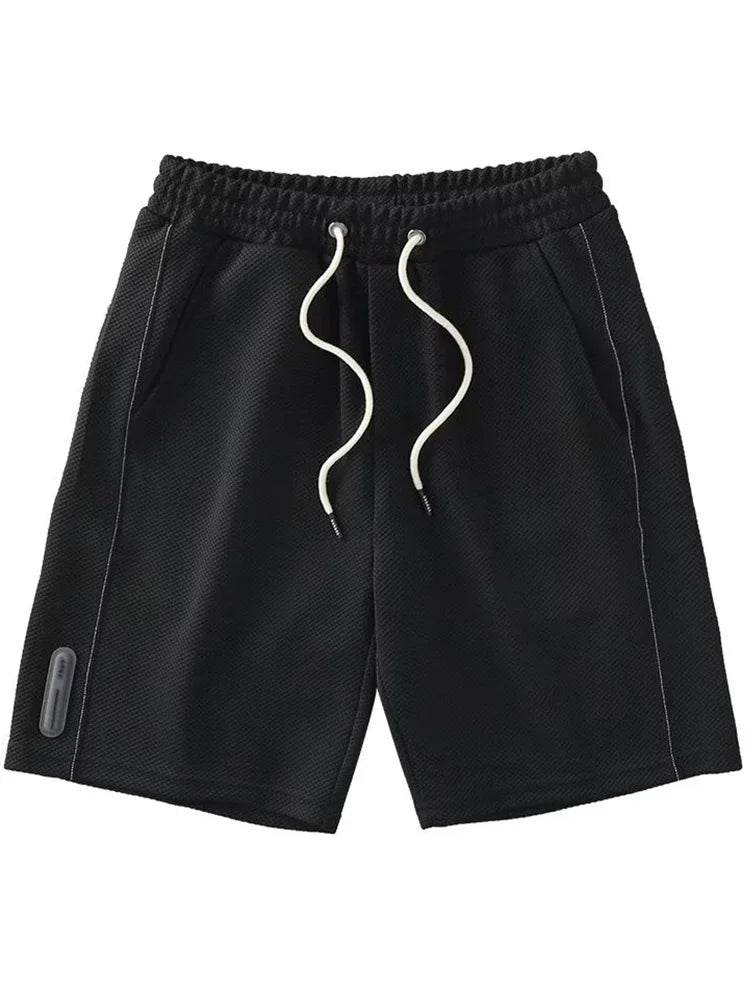 Bakorobaty Men's Summer Waffle Y2K Shorts - Casual Drawstring Bermuda - Buy Center