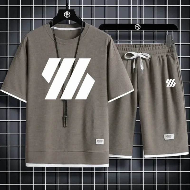 Men's Casual Sports Suit - Short Sleeve Tracksuit Summer Set - Buy Center