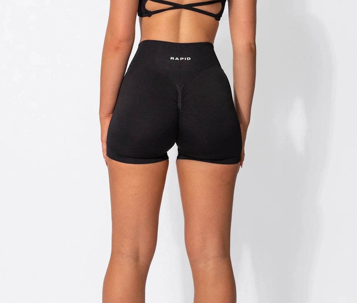Women's Low Waist Seamless Yoga Shorts - Scrunch Bum Design - Buy Center