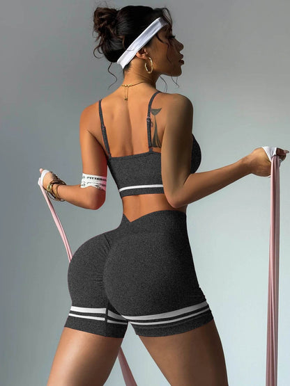 Women’s Outdoor Sports Set - V Back Bra and Shorts for Yoga - Buy Center