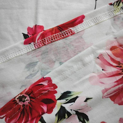 Chic Floral Knee-High Dress - V-Neck Casual Wear for All Seasons - Buy Center