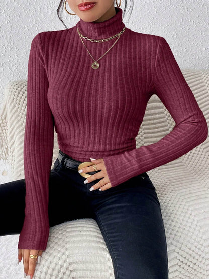 Women's Turtleneck Sweater - Casual Slim Fit Long Sleeve Top - Buy Center