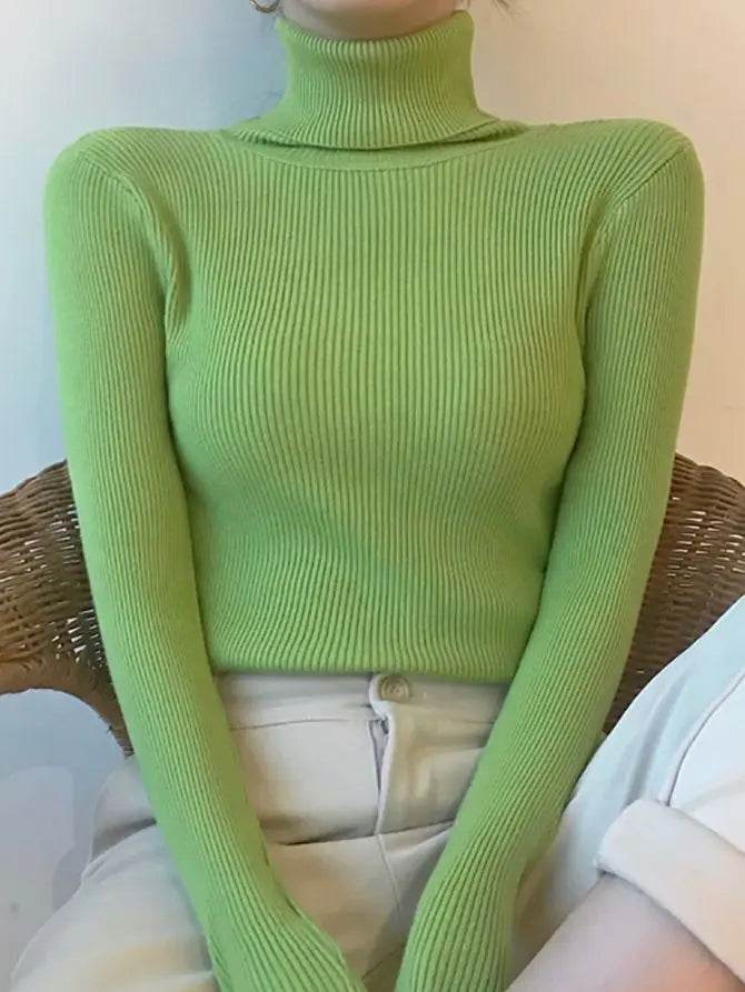 Women's Fall Turtleneck Sweater - Soft Cashmere Knit Pullover - Buy Center