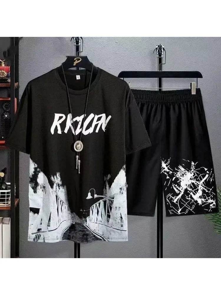 Men's Casual Summer Sports Set - Short Sleeve T-shirt & Shorts - Buy Center