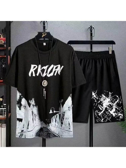 Men's Casual Summer Sports Set - Short Sleeve T-shirt & Shorts - Buy Center