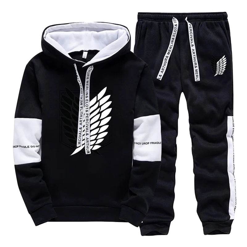 Men's Casual Tracksuit Set - Hooded Sweatshirt & Joggers for Daily Wear - Buy Center