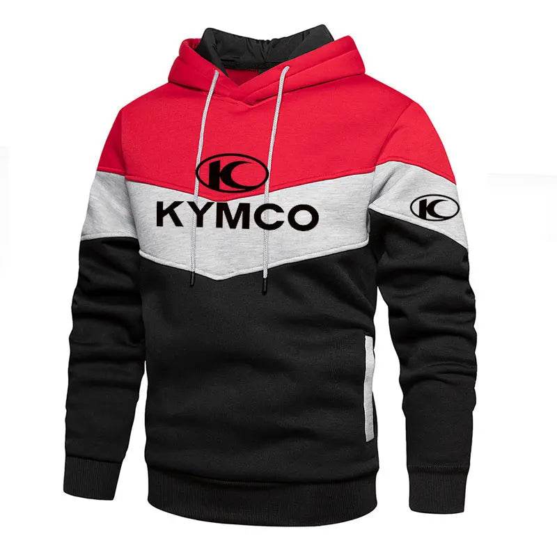 KYMCO Men's Hoodie - Fashionable Patchwork Pullover for Fall 2025 - Buy Center