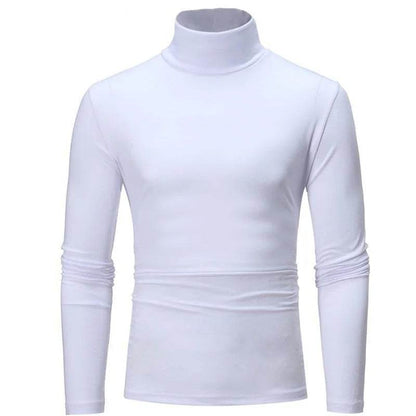 Bigsweety Men's Slim Fit Turtleneck Pullover - Casual Solid Color Top - Buy Center