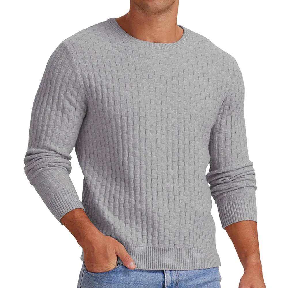 2025 White New Menswear Turtleneck Men's Pullover Autumn And Winter Long Sleeved Plain Color Casual Thickened Knit Base Sweater - Buy Center