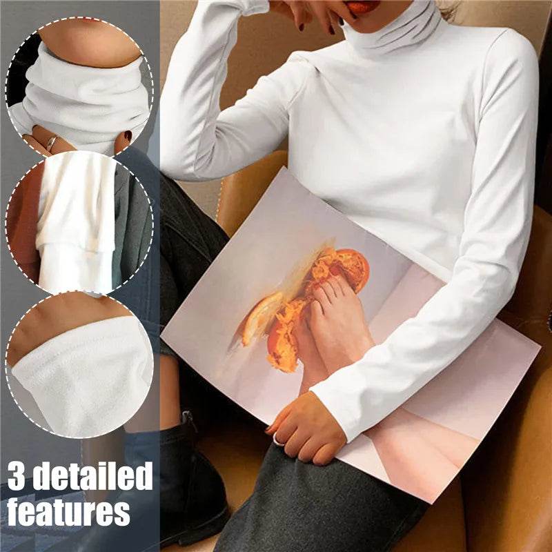 Oeak Slim Knitted Turtleneck Top - Casual Autumn/Winter Women Sweater - Buy Center